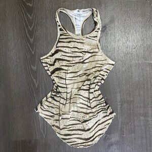 LNA brown zebra print Streetwear Y2K inspired baddie tank top size L